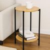 Beistelltisch mit 2 Ebenen, mit schwarzer Metallstruktur und MDF-Platten, Ø 31x61 cm Bild 2