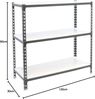 Simonrack Schwerlastregal, Lagerregal, 90 x 120 x 30 cm, Metallregal, Kellerregal, Biegestelle 200 kg, 3 Fachböden, Anthrazit/Weiss - Simonclick Bild 2