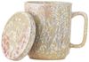 CREATIVE COLLECTION Yuma Becher m/Deckel und Teesieb Bunt Steingut Bild 4