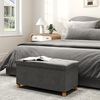 HOMCOM Sitzbank mit Stauraum, faltbar, mit Samtoptik, Sitztruhe (Truhenbank, 1-St, Polsterbank), für Flur Schlafzimmer Wohnzimmer, 76 x 38 x 38 cm Grau Bild 2