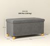 HOMCOM Sitzbank mit Stauraum, faltbar, mit Samtoptik, Sitztruhe (Truhenbank, 1-St, Polsterbank), für Flur Schlafzimmer Wohnzimmer, 76 x 38 x 38 cm Grau Bild 3