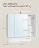 Vasagle Spiegelschrank mit Steckdosen und Haartrockner-Halter, MDF, 16,5 x 70 x 75 cm, Wolkenweiß Bild 3