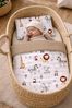 Babynest Nestchen Baby Set für Neugeborene – 5-teilig – Kuschelnest aus 100% Baumwolle & Waffelpique – Babykokon tragbar – für Babybett, Kinderbett & Kinderwagen – OEKO-TEX - ZOO und Braun Bild 5
