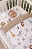 Babynest Nestchen Baby Set für Neugeborene – 5-teilig – Kuschelnest aus 100% Baumwolle & Waffelpique – Babykokon tragbar – für Babybett, Kinderbett & Kinderwagen – OEKO-TEX - ZOO und Braun Bild 4