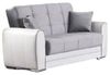 Dmora - Schlafsofa Pablito, Eck-Container-Schlafsofa aus Kunstleder und Stoff, Wohnzimmersofa mit klick-Klack-Öffnung und umkehrbarer Halbinsel, cm 163x84h91, Weiß und Grau Bild 3