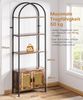 Yorbay Bücherregal 5 Ebenen, Standregal mit Schrank, Bogenförmiges Aufbewahrungsregal, 60x28x177cm, für Wohnzimmer, Schlafzimmer, Arbeitszimmer & Bad Bild 3