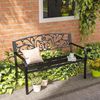 Outsunny Gartenbank Armlehne, wetterfeste Sitzbank, 2 Sitzer (Balkonbank, 1-St, Parkbank mit Rückenlehne), bis 250 kg Belastbar für Balkon, Terrasse Bild 2