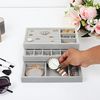 Belle Vous Schmuckständer Grauer Samt Schmuck-Organizer - 9-teiliges Set (9 St) Bild 5