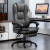 Vinsetto Schreibtischstuhl Bürostuhl mit Massagefunktion Chefsessel mit Kopfstütze (Ergonomischer Stuhl mit Fußstütze, 1 St), Kunstleder Dunkelgrau Bild 2