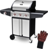 Grillwagen mit Deckel - Gasgrill, Stahl Schwarz, 131 x 110 x 54 cm