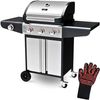 Grillwagen mit Deckel - Gasgrill, Stahl Schwarz, 131 x 110 x 54 cm Bild 1