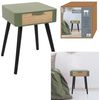 HOME DECO FACTORY Nachttisch mit 1 Schublade, Holz, Khakigrün, Schwarz, 35 x 48 x 40 cm Bild 5
