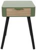 HOME DECO FACTORY Nachttisch mit 1 Schublade, Holz, Khakigrün, Schwarz, 35 x 48 x 40 cm Bild 4