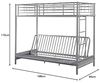 Vente-unique - MODULO Bett Metall Silberfarben - B 96 cm x H 170 cm x L 198 cm Bild 2