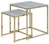 Satztische, Beistelltische im 2er-Set ALISMA, Marmor/Gold Bild 1