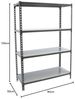 Simon Rack Schwerlastregal, 1500 x 900 x 500 mm, Bis 180 kg Belastbar, 4 Verstellbare Ablagen, Kellerregal, Lagerregal, Anthrazit/Verzinkt - Simonclick Bild 2