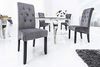 riess-ambiente Esszimmerstuhl CASA grau/schwarz - Samt-Bezug, Massivholz, Gummibaum, shabby chic, bequeme Polsterung & Knopfheftung - ideal für Deinen Chesterfield-Look Bild 5