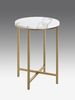 Beistelltisch >52235< in goldfarben, marmoroptik, Metall, MDF - 53x39cm (HxD) Bild 4
