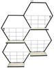 Dekoleidenschaft Deko-Wandregal "Hexagon" aus Metall, schwarz, 4 klappbare Böden aus MDF, furniert, Wanddeko, Wandregal, Wandschmuck, Hängeregal, Metallregal, Metalldeko Bild 2