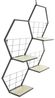Dekoleidenschaft Deko-Wandregal "Hexagon" aus Metall, schwarz, 4 klappbare Böden aus MDF, furniert, Wanddeko, Wandregal, Wandschmuck, Hängeregal, Metallregal, Metalldeko Bild 3