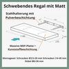 Velano - Bücherregal Wand - Wandregal 118x23.5 cm - Regal Wand - Schweberegal - Hängeregal - Regalbrett - Verbranntes Holz - Küchenregal - Bücherregal Kinder - Deko Wohnzimmer - Gewürzregal Wand Bild 3