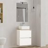 Baikal MAIA 280034332 Badezimmer-Set MAIA Kleines Möbelstück mit Keramikwaschbecken und Spiegel mit LED-Wandleuchte. Doppelter Raum, 1 Klapptür und 1 Schublade. Weißes Finish, Maße 50 x 60 x 30 cm Bild 2