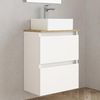 Baikal MAIA 280034332 Badezimmer-Set MAIA Kleines Möbelstück mit Keramikwaschbecken und Spiegel mit LED-Wandleuchte. Doppelter Raum, 1 Klapptür und 1 Schublade. Weißes Finish, Maße 50 x 60 x 30 cm Bild 4