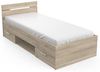 Demeyere Lit Simple Pour Adulte Michigan 90 X 200 cm 2 Tiroirs / 1 Niche - Style Industriel - Fabriqué en France – Modulable & Fonctionnel, 945x2 043x742MM Bild 3