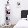 4 Ebenen Eckregal Standregal Bücherregal aus Holz für Küche Schlafzimmer Wohnzimmer Büro Weiß LBC42WT Bild 5