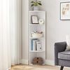 4 Ebenen Eckregal Standregal Bücherregal aus Holz für Küche Schlafzimmer Wohnzimmer Büro Weiß LBC42WT Bild 2
