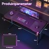 JUMMICO Gaming-Schreibtisch ergonomisch mit Headsethaken, Getränkehalter, Schwarz, 160x60 cm Bild 3