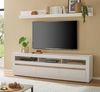 TV-Lowboard und Wandboard Derby in weiß matt und Eiche 217 cm Bild 3