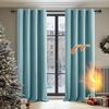 Deconovo Kälteschutzvorhang Blickdicht Verdunkelungsvorhang Kälteschutz Gardinen Kinderzimmer, 229x117 cm(HöhexBreite), Himmelblau, 2er Set Bild 2