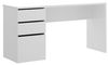 Dmora - Schreibtisch Lagoni, Mehrzweckschreibtisch für Büro oder Schlafzimmer, linearer Arbeitstisch mit 2 Schubladen und 1 Tür, 139 x 60 x 75 cm, Weiß Bild 5