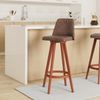 Barhocker HWC-C43, Barstuhl Tresenhocker, Holz Textil drehbar ~ Vintage braun, helle Beine Bild 2