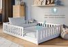 Kids Collective Montessori Bodenbett mit Rausfallschutz & Lattenrost, Massivholz weiß, 140x200 cm Bild 5