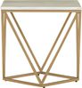 Beistelltisch weiß / gold Marmor Optik quadratisch 50x50 cm MALIBU Bild 4