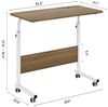 sogesfurniture 80cm Mobiler Beistelltisch, Tablet-Slot und Rollen, Verstellbarer beweglicher Laptop-Computer-Ständer für Bett, Sofa, Eichenholz,BHUS-05#3-80OK Bild 3