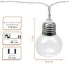Spetebo LED-Lichterkette Garten Derko Beleuchtung mit 8 kleinen transparenten LED Glühbirnen, 8-flammig, Lichterkette für Außen und Innen batteriebetrieben Bild 2