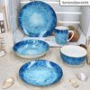 MamboCat Speiseteller Marina 6er Set Speiseteller Ø27cm Porzellan Platte blaue Essteller Bild 5