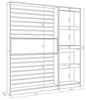 Skraut Home | Bücherregal Bibliothek | Bookshelf, Bookcase | 170 x 186 x 25 cm | Wohnzimmer, Esszimmer, Büro | Aufbewahrungsregal | Moderner Stil | Eiche Schwarz Bild 3