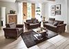 Cavadore 3-Sitzer Sofa Ammerland / Couch mit Federkern im Landhausstil / Inkl. verstellbaren Kopfstützen / 186 x 84 x 93 / Strukturstoff braun Bild 2