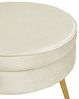 Sitzpouf Rund Samt Beige Bild 4