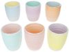 MamboCat Becher 6er Set Pastello Mokkabecher ohne Henkel 150ml 6 Pers Matcha Tasse, Steingut Bild 2