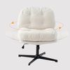 MEUBLE COSY Bürostuhl Ergonomisch Schreibtischstuhl mit höhenverstellbar Wippfunktion 360° Drehbar für Büro, Bouclé-Stoff, Weiß Bild 5