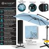 KESSER® Ampelschirm Holly Sonnenschirm Rechteckig ohne LED Solar inkl. Abdeckung + Windsicherung mit Kurbel | Kurbel-Schirm mit Ständer UV-Schutz Aluminium Wasserabweisend Ø350cm Gartenschirm Hellblau Bild 2