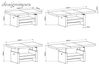 designimpex Couchtisch Aversa H-111 Grau / Anthrazit Hochglanz höhenverstellbar ausziehbar, Funktionstisch, Wohnzimmertisch, Tisch, Esstisch, Sofatisch, Schublade Bild 2