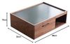 Amazon Marke - Movian Ljungan, Couchtisch mit 2 Schubladen, 98 x 70 x 32,5 cm, Grau und Nussbaumoptik Bild 3