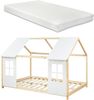 Halboffenes Kinderbett Tostedt mit Matratze 140x200 cm Holz/Weiß [en. casa] Bild 4