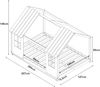 Halboffenes Kinderbett Tostedt mit Matratze 140x200 cm Holz/Weiß [en. casa] Bild 3